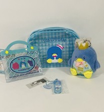 Tuxedo Sam Bundle Sanrio Clear Pouch Vinyl Storage Case & Mascot Plushie NEW picture