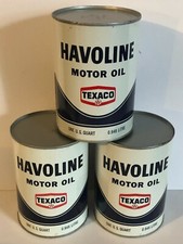 Texaco, Havoline 1970 Motor Oil Quart Metal Can Full N.O.S. (1) Quart New Old St picture