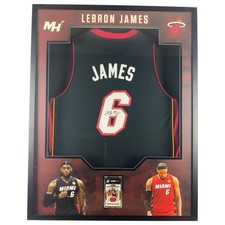 Lebron James Framed Authentic Jersey - Miami Heat Patch Card /99 - Autographed picture