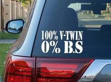100% V-twin, 0 percent BS Decal Motorcycle Biker Car Toolbox Shop Gift- Black picture
