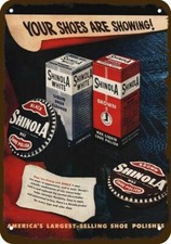 1948 SHINOLA SHOE POLISH WAX Vintage Look *** DECORATIVE REPLICA METAL SIGN *** picture