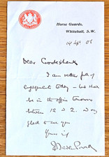 Robert Baden-Powell Signed 1906 Horse Guards Letter / Scout Movement Founder picture