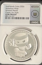 VeeFriends 2026 Notorious Ninja Silver Medal Classic Art Style GEM PROOF picture