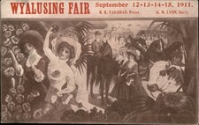 Wyalusing PA Fair Beautiful Woman Mural c1911 SCARCE Postcard bhn picture