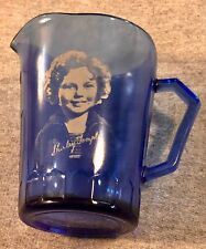 Shirley Temple Vintage 1930's mini pitcher - cobalt blue glass - 4
