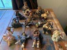 Vintage Boyd’s Bears Lot #1- 13 Mixed Resin Ornaments Soccer Fireman Plane Train picture