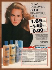 1987 Revlon Flex Shampoo Vintage Print Ad/Poster Kmart 80s Hair Style Art Décor picture