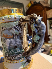 Vintage 1968 Hand signed wildlife hunting stein with squirrel handle New York picture