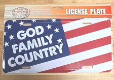 God Family & Country Metal License Plate NWT  picture