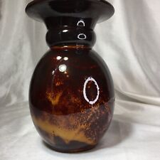 8.75” Drip Glazed Ceramic Vase, Browns, Vintage Deco Collectible❤️ picture