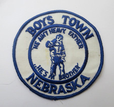 Vintage Boys Town Nebraska Patch Hes Ain't Heavy Hes My Brother Blue White picture