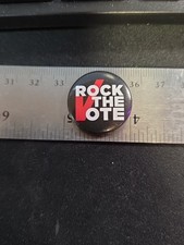 Vintage Original  “Rock The Vote” ‘ Presidential Campaign Pin. 1993 picture