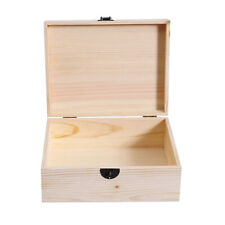 Wooden Storage Box with Hinged Lid and Locking Key Wooden Jewelry Box Lock Box picture