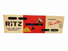 Vintage RITZ Christmas Tree Lights 15 Light Set NEW Unused Outdoor w/ Box picture