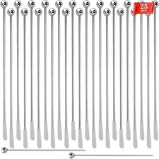 25pcs Metal Stir Sticks Stainless Coffee Stirrers Reusable Swizzle Sticks For Co picture