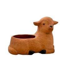 Planter Sheep Lamb Vintage Large Terracotta Clay Outdoor Indoor Planter Decor picture
