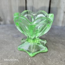 Tulip Key Lime Salt Cellar Wilkerson Glass Black Light Orange Shine picture