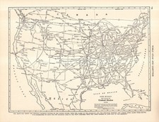 1942 Antique United States Railway Map US Railroad Mileage Map  3008 picture