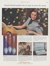 1938 1847 Roger Bros Silverplate Rosalind Russell Bridal Chest Vtg Print Ad LHJ2 picture