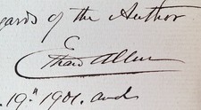 SIGNED by ETHAN ALLEN Descendant 1901 - Washington or The Revolution - Civil War picture