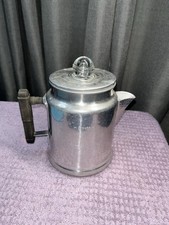 Vintage 1960’s Aluminum Coffee Stove Top Percolator Clean Very Good Condition picture