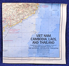 VTG National Geographic Vietnam, Cambodia, Laos, & Thailand Map Feb 1967 30x39