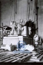 ABRAHAM LINCOLN MEMORIAL STATUE BEING CONSTRUCTED 1920 D.C. 4X6 POSTCARD PHOTO picture