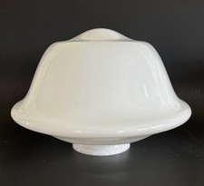 Vintage 1930s Schoolhouse Mushroom Light Ceiling Shade Globe Opaline Milk Glass picture