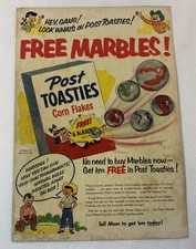 1954 Post Toasties Corn Flakes cereal premiums ad ~ FREE MARBLES picture