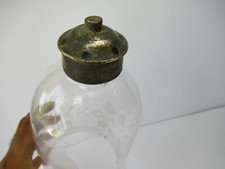 Vintage Hurricane Lamp Chandelier Shades Etched Glass Wall Sconces Rare Old 