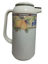 Vintage Mikasa Plastic Thermos/Carafe With Lid, Garden Harvest Pattern picture
