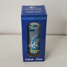 SeaWorld 2022 Pass Member Exclusive Dolphins 11 Oz Glass Collector Series picture