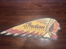 Indian Motorcycle Wall Decor Wooden Sign Wall Advertising Sign Decor. Big 37x14” picture