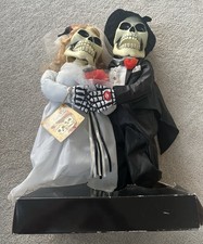 Ghoul Newly Deads Bride & Groom Skeleton Animated Halloween Sings I Got You Babe picture