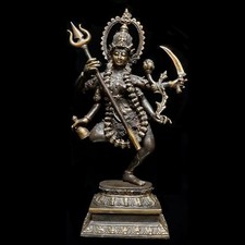 Mahakali Goddess Bronze Statue Kali Durga Brass Cosmic Art Hindu Idol Home Decor picture