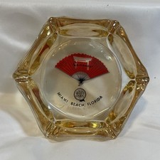 Vintage The Castaways Hotel Ashtray Dish Miami Beach Florida Glass picture