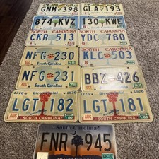 Vintage South Carolina License Plate Lot Of 13 Clemson Bicentennial Birds picture