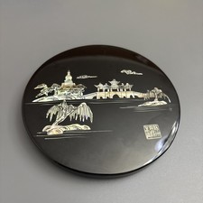 Jianghai College China Souvenir Coaster Yangzhou Lacquerware Factory Vintage picture