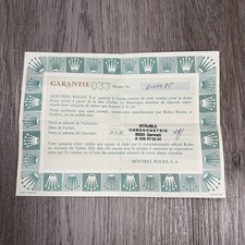 Vintage Authentic 1980s Rolex Warranty Certificate Guarantee Serial Switzerland picture