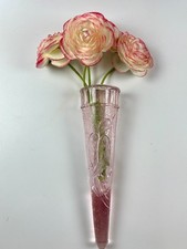 Vintage Dugan pink depression glass wall pocket auto car vase Woodpecker bird picture