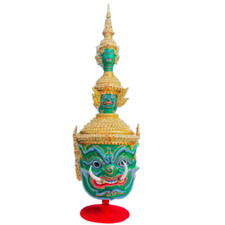 Tossakan Mask Thai Khon Dance Handmade Painting Head Size Khon head Ravana. picture