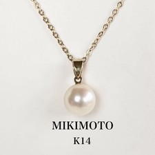 [EX] Mikimoto K14 Akoya Pearl Pendant Necklace picture