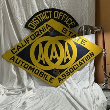 1920S District Office Automobile Association Aaa Porcelain Signage picture
