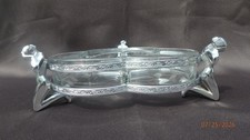Farber Artkrom Cubist Weeping Nudes Chrome Surround Holding Etched Glass Bowl picture