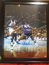 Michael Jordan,George Gervin Autographed 16x20 Photo Schwartz Sports Memorabilia picture