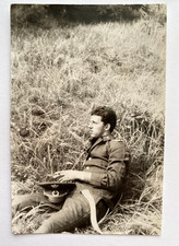 Handsome young man soldier military affectionate guy gay interest Vintage Photo picture