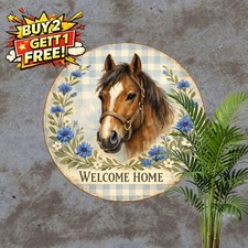 Retro Checkered Flag Tin Sign 8x8 Round Racing Sports Metal Plaque Garage Decor picture