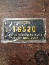 Vintage NYC Ice Dealer License Plate Sealed New York City Consumer Affairs NOS picture
