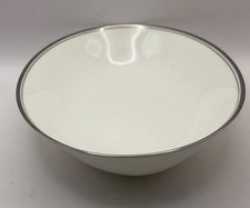 Mikasa Wellesley Oval Serving Bowl 10” Fine Bone China Platinum Trim VTG picture