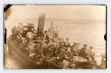 RPPC 1918. WWI SOLDIERS ON BOAT SCENE. POSTCARD A1 picture